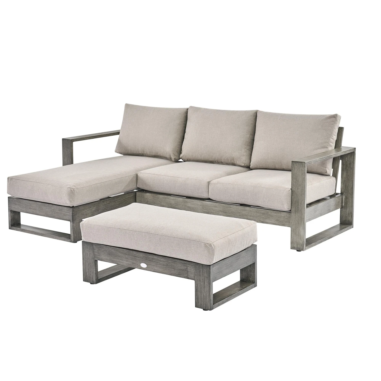 Montrose Aluminium Outdoor Sofa Set With Chaise, Brushed Silver Oak 10 Montrose Aluminium Outdoor Sofa Set With Chaise, Brushed Silver Oak - Image 8