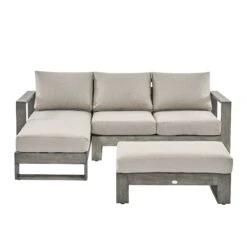 Montrose Aluminium Outdoor Sofa Set With Chaise, Brushed Silver Oak 23 Montrose Aluminium Outdoor Sofa Set With Chaise, Brushed Silver Oak -Entreprise Cc Shop OD SF 2016 WGREY SET WB2