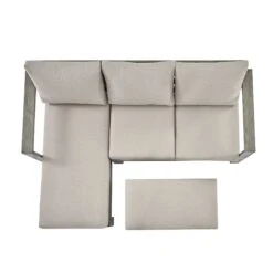 Montrose Aluminium Outdoor Sofa Set With Chaise, Brushed Silver Oak 27 Montrose Aluminium Outdoor Sofa Set With Chaise, Brushed Silver Oak -Entreprise Cc Shop OD SF 2016 WGREY SET WB6