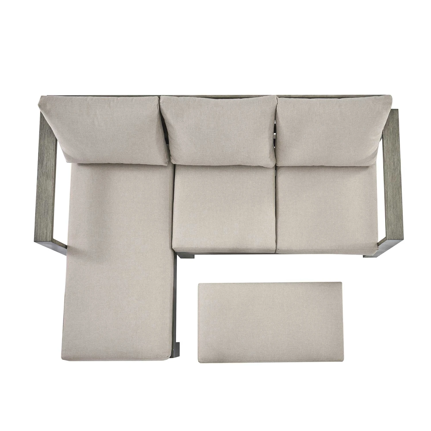 Montrose Aluminium Outdoor Sofa Set With Chaise, Brushed Silver Oak 12 Montrose Aluminium Outdoor Sofa Set With Chaise, Brushed Silver Oak - Image 10