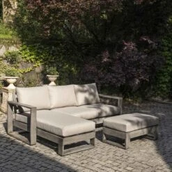 Montrose Aluminium Outdoor Sofa Set With Chaise, Brushed Silver Oak 20 Montrose Aluminium Outdoor Sofa Set With Chaise, Brushed Silver Oak -Entreprise Cc Shop OD SF 2016 WGREY SET scene2