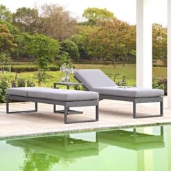 Albany Aluminium Sun Lounger, Grey -Entreprise Cc Shop OD SLG 155 GREY SET scene1