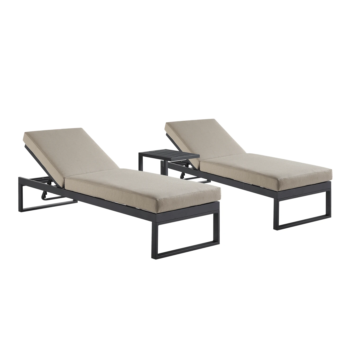 Albany Aluminium Sun Lounger And Side Table Set, Taupe 5 Albany Aluminium Sun Lounger And Side Table Set, Taupe - Image 3