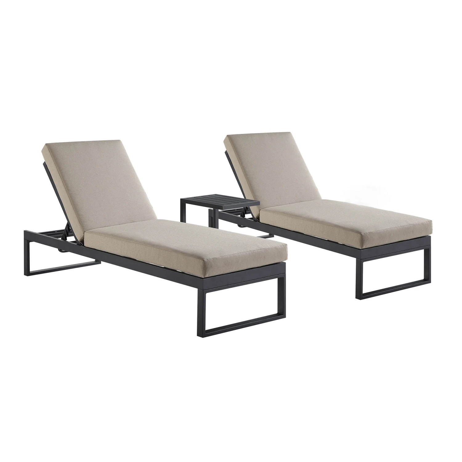 Albany Aluminium Sun Lounger And Side Table Set, Taupe 6 Albany Aluminium Sun Lounger And Side Table Set, Taupe - Image 4