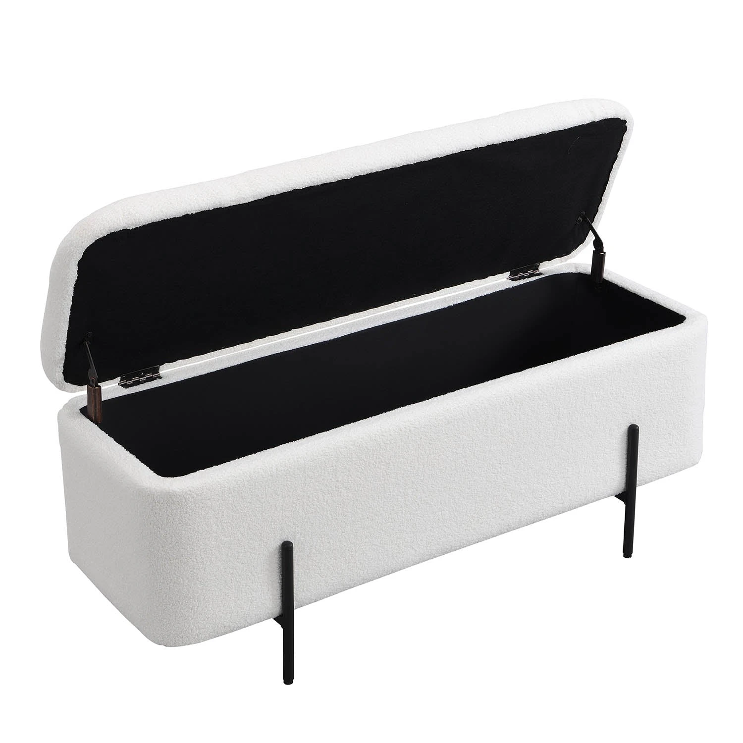 Jed Ecru Boucle 120cm Large Storage Ottoman Bench 8 Jed Ecru Boucle 120cm Large Storage Ottoman Bench - Image 6
