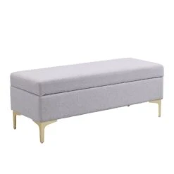 Haven Grey Fabric 120cm Large Storage Ottoman Bench -Entreprise Cc Shop OTTO 2510 GREYFAB WB2