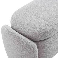 Loha Grey Teddy Boucle 129cm Large Storage Ottoman Bench -Entreprise Cc Shop OTTO 271 GREY TEDDY detail1