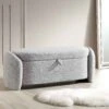 Loha Grey Teddy Boucle 129cm Large Storage Ottoman Bench 2 Loha Grey Teddy Boucle 129cm Large Storage Ottoman Bench -Entreprise Cc Shop OTTO 271 GREY TEDDY main