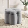 Pollie Grey Velvet Storage Stool -Entreprise Cc Shop POUF 291 GREY VEL main