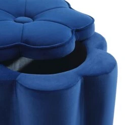 Pollie Navy Velvet Storage Stool -Entreprise Cc Shop POUF 291 NAVY VEL detail2