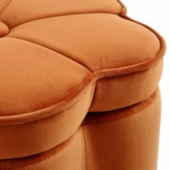 Pollie Orange Velvet Storage Stool -Entreprise Cc Shop POUF 291 ORANGE VEL detail1