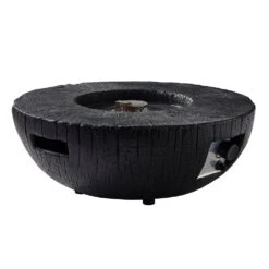 Round Outdoor Charred Wood Effect Concrete Gas Fire Bowl 15 Round Outdoor Charred Wood Effect Concrete Gas Fire Bowl -Entreprise Cc Shop PTHR HL 03 BLACK 4