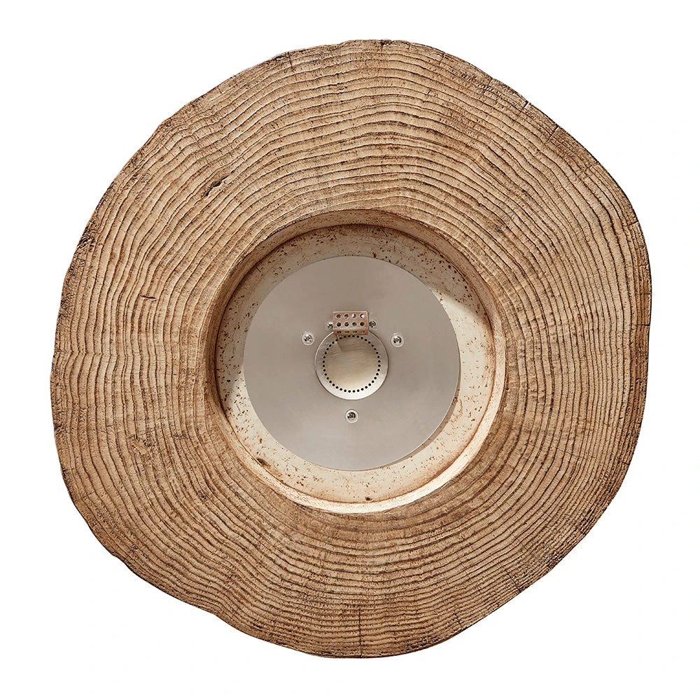 Round Outdoor Gas Fire Bowl Rustic Wood Effect 8 Round Outdoor Gas Fire Bowl Rustic Wood Effect - Image 6