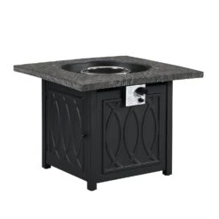 Square Outdoor 32" X 32" 50,000BTUs Real Concrete Gas Firepit Table -Entreprise Cc Shop PTHR HL 05 GREYBLACK 2