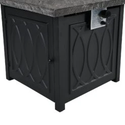 Square Outdoor 32" X 32" 50,000BTUs Real Concrete Gas Firepit Table -Entreprise Cc Shop PTHR HL 05 GREYBLACK detail1