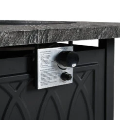 Square Outdoor 32" X 32" 50,000BTUs Real Concrete Gas Firepit Table -Entreprise Cc Shop PTHR HL 05 GREYBLACK detail2