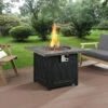 Square Outdoor 32" X 32" 50,000BTUs Real Concrete Gas Firepit Table 1 Square Outdoor 32" X 32" 50,000BTUs Real Concrete Gas Firepit Table -Entreprise Cc Shop PTHR HL 05 GREYBLACK scene1