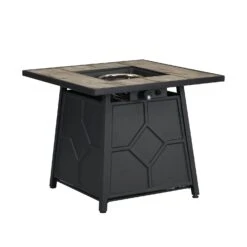 Square Outdoor 30" X 30"40,000BTUs Real Concrete Fire Pit Table -Entreprise Cc Shop PTHR HL 06 GREYBLACK 2