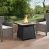Square Outdoor 30" X 30"40,000BTUs Real Concrete Fire Pit Table