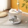 Mau Side Table/Indoor Cat House With Cushion (White) -Entreprise Cc Shop RF 9439 WHITE main