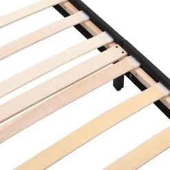 URSA Black PU Leather Bed Frame With LED On Footend 18 URSA Black PU Leather Bed Frame With LED On Footend -Entreprise Cc Shop SF804BLACK detail2