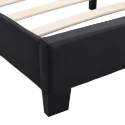 URSA Black PU Leather Bed Frame With LED On Footend 19 URSA Black PU Leather Bed Frame With LED On Footend -Entreprise Cc Shop SF804BLACK detail3