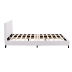 URSA White PU Leather Bed Frame With LED On Footend 16 URSA White PU Leather Bed Frame With LED On Footend -Entreprise Cc Shop SF804WHITE 3