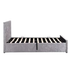 Cherry Tree Furniture HAYDEN Crushed Velvet Side Lift Storage Ottoman Upholstered Bed Frame Silver -Entreprise Cc Shop SF874Silver 5