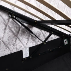 Cherry Tree Furniture HAYDEN Crushed Velvet Side Lift Storage Ottoman Upholstered Bed Frame Silver -Entreprise Cc Shop SF874Silver detail2