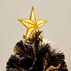 Fibre Optic Artificial Black Pine Christmas Tree With Pre-lit Warm White LED Lights (4ft To 6ft) -Entreprise Cc Shop XMSTR 01 BLACKLED detail1