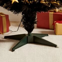 Fibre Optic Artificial Black Pine Christmas Tree With Pre-lit Warm White LED Lights (4ft To 6ft) -Entreprise Cc Shop XMSTR 01 BLACKLED detail3