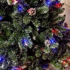 Snow Tipped Frosted Artificial Pines & Berries Christmas Tree With Pre-lit Multi-colour LED Lights (5ft To 8ft) 11 Snow Tipped Frosted Artificial Pines & Berries Christmas Tree With Pre-lit Multi-colour LED Lights (5ft To 8ft) -Entreprise Cc Shop XMSTR 2 FROGRNCLED detail1