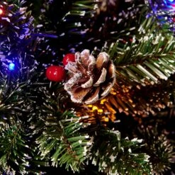 Snow Tipped Frosted Artificial Pines & Berries Christmas Tree With Pre-lit Multi-colour LED Lights (5ft To 8ft) 10 Snow Tipped Frosted Artificial Pines & Berries Christmas Tree With Pre-lit Multi-colour LED Lights (5ft To 8ft) -Entreprise Cc Shop XMSTR 2 FROGRNCLED detail2