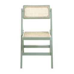 Frances Set Of 2 Folding Cane Rattan Chairs, Mint -Entreprise Cc Shop XN 2054 SAGE 2P WB2