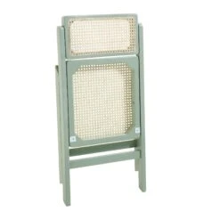 Frances Set Of 2 Folding Cane Rattan Chairs, Mint -Entreprise Cc Shop XN 2054 SAGE 2P WB5
