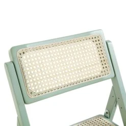 Frances Set Of 2 Folding Cane Rattan Chairs, Mint -Entreprise Cc Shop XN 2054 SAGE 2P detail1
