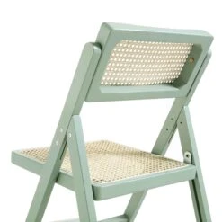 Frances Set Of 2 Folding Cane Rattan Chairs, Mint -Entreprise Cc Shop XN 2054 SAGE 2P detail3