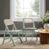 Frances Set Of 2 Folding Cane Rattan Chairs, Mint -Entreprise Cc Shop XN 2054 SAGE 2P main