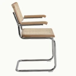 Rayna Pair Of 2 Solid Beech Dining Chairs With Armrests, Natural Cane & Chrome (Natural) 13 Rayna Pair Of 2 Solid Beech Dining Chairs With Armrests, Natural Cane & Chrome (Natural) -Entreprise Cc Shop XN 2056 NAT 2P 2