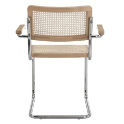 Rayna Pair Of 2 Solid Beech Dining Chairs With Armrests, Natural Cane & Chrome (Natural) 16 Rayna Pair Of 2 Solid Beech Dining Chairs With Armrests, Natural Cane & Chrome (Natural) -Entreprise Cc Shop XN 2056 NAT 2P 4