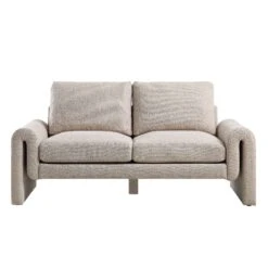 Hampstead Taupe Boucle Curved 2-Seater Sofa -Entreprise Cc Shop XRSF 2161 TAUPE BOUCLE 2ST WB2
