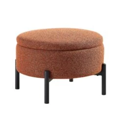 Amboise Round Storage Pouffe, Brick Boucle 14 Amboise Round Storage Pouffe, Brick Boucle -Entreprise Cc Shop XRSF 2183 BRICK BOU STOOL WB1