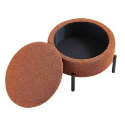 Amboise Round Storage Pouffe, Brick Boucle 16 Amboise Round Storage Pouffe, Brick Boucle -Entreprise Cc Shop XRSF 2183 BRICK BOU STOOL WB2
