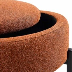 Amboise Round Storage Pouffe, Brick Boucle 19 Amboise Round Storage Pouffe, Brick Boucle -Entreprise Cc Shop XRSF 2183 BRICK BOU STOOL detail2