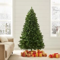 Pre-lit Artificial Green Spruce Christmas Tree With Warm White LED Lights (5ft To 8ft) -Entreprise Cc Shop XSMR 03 GRNWLED 2
