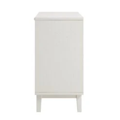 Bianca Chip Carved 3 Drawer Chest, Sand Beige & Ivory -Entreprise Cc Shop XXCOD 008 TAUPE WHITE WB4
