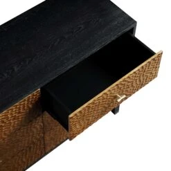 Bianca Chip Carved 6 Drawer Chest, Antique Bronze & Black -Entreprise Cc Shop XXCOD 010 GOLD BLACK detail2