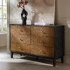 Bianca Chip Carved 6 Drawer Chest, Antique Bronze & Black -Entreprise Cc Shop XXCOD 010 GOLD BLACK main