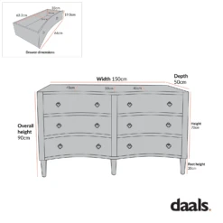 Thalia Concave Double Chest Of Drawers, Natural -Entreprise Cc Shop XXCOD 024 WHITEWASH 1