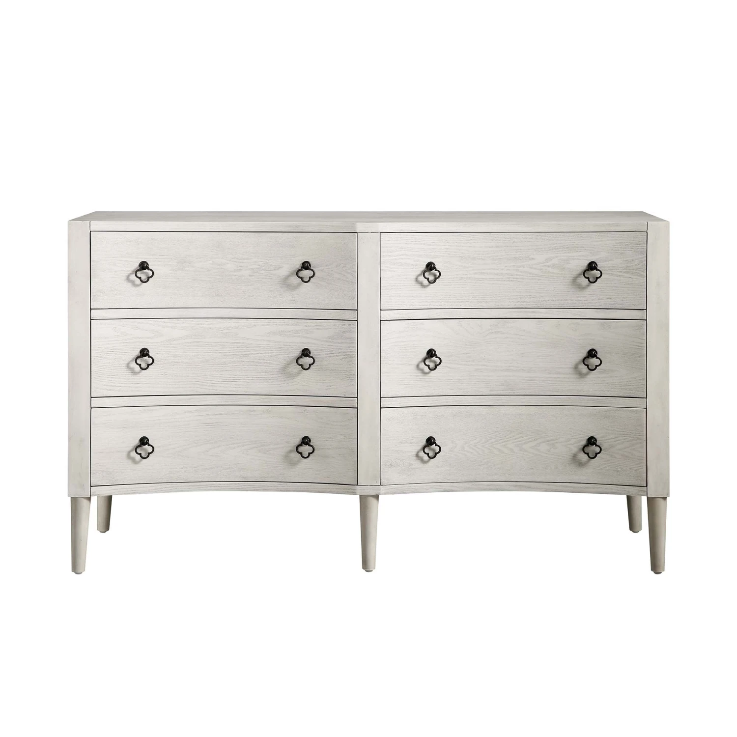 Thalia Concave Double Chest Of Drawers, Washed White 7 Thalia Concave Double Chest Of Drawers, Washed White - Image 5